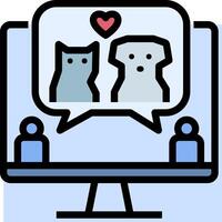 A computer screen with a cat and dog on it vector