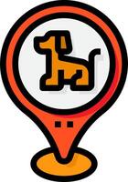 A dog is sitting in a dog tracker vector