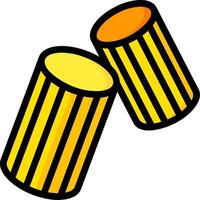 Two yellow and black striped cans on a white background vector