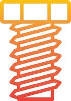 A screw with a red and orange color vector
