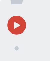 A white phone with a red play button on it vector
