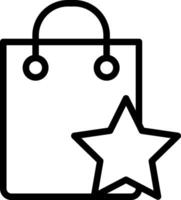 Shopping bag icon with star vector