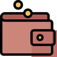 An icon of a wallet with coins vector