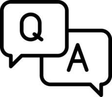 Two speech bubbles with the word q and a vector