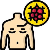 A man with a red bubble on his chest vector