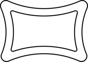 A black and white outline of a pillow vector