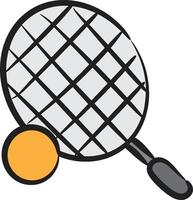 A tennis racket and ball on a white background vector
