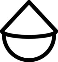 A black and white outline of a bowl vector