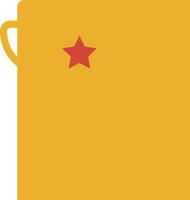 A yellow bucket with a red star on it vector