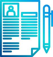 A resume and pen icon vector