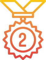 The number two is on a medal with a ribbon vector
