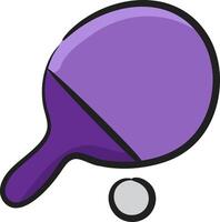 A ping pong paddle and ball on a white background vector