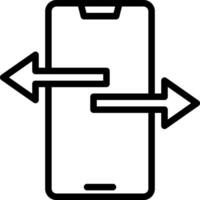 A phone with two arrows pointing to it vector