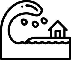 A wave is coming towards a house and a wave is coming from the ocean vector