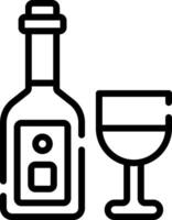Wine bottle and glass icon vector