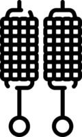 Two black and white icons of two large metal racks vector