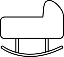 A rocking chair with a seat and back vector
