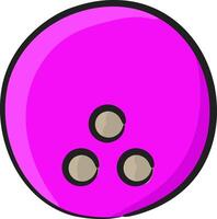 A pink bowling ball with three dots on it vector