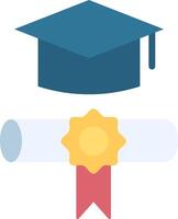 A graduation cap and diploma with a ribbon vector