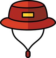 Red hat with yellow ribbon on it vector