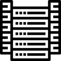 A black and white image of a server rack vector