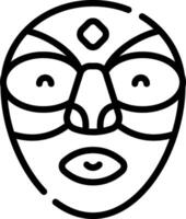 A line drawing of a mask with a face vector