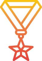 A medal with a star on it vector