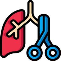 A pair of scissors and a human lung vector