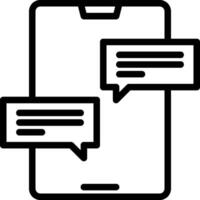 A smartphone with two speech bubbles on it vector