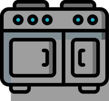 A stove with two burners and two burners vector