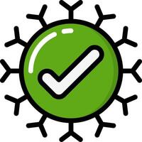 A green check mark on a snowflake vector