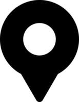 A black pin with a circle in the center vector