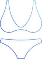 A bikini top and bottom with a blue outline vector