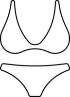 A bikini top and bottom outline vector