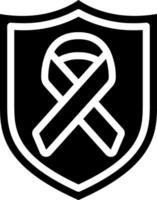 A black and white logo with a ribbon on it vector