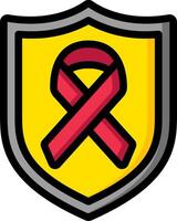 Red ribbon on shield with shield and shield vector