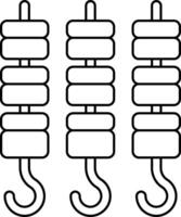 Three hooks on a white background vector
