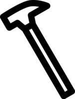 A black and white drawing of a hammer vector