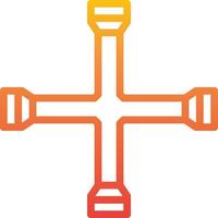 A cross with four different colored wires vector