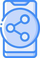A phone with a blue icon on it vector