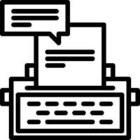 A typewriter with a speech bubble on it vector
