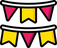 A pair of colorful bunting flags on a white background vector