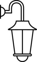 A black and white drawing of a lamp post vector