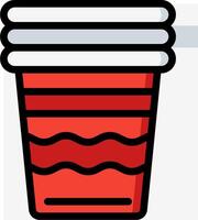 A red cup with a straw in it vector