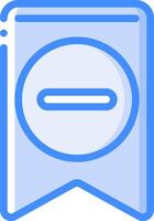 A blue and white icon with a closed sign vector