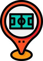 A soccer ball on a map with a marker vector