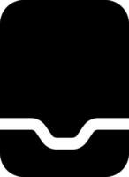 A black and white icon with a curved line vector