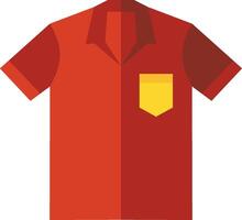 Red shirt with yellow pocket vector