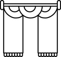 A black and white illustration of a curtain vector