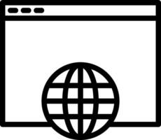 A globe and a computer screen are shown in this icon vector